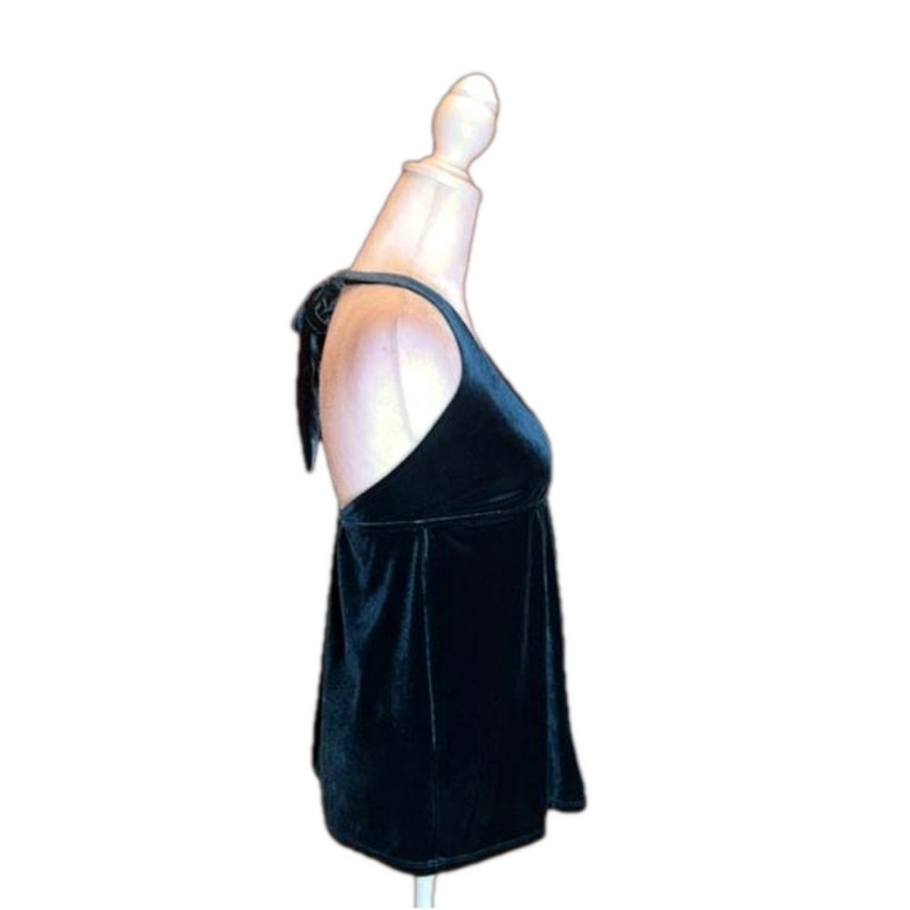 ZERO Brand Dark Green Velvet Halter Tank Top Size S - Picture 6 of 8